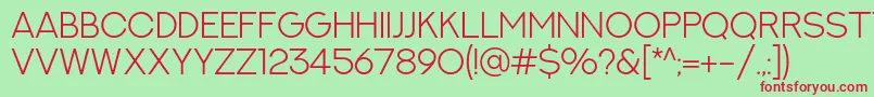 NextArtLight Font – Red Fonts on Green Background