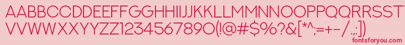 NextArtLight Font – Red Fonts on Pink Background