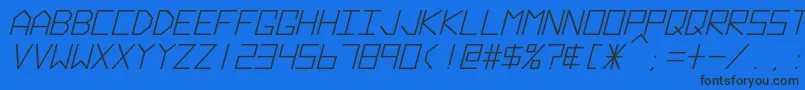 HyperspaceBoldItalic-Schriftart – Schwarze Schriften auf blauem Hintergrund