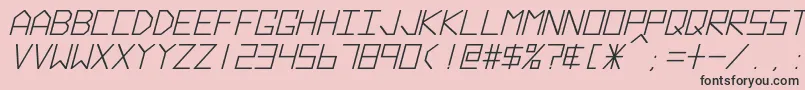 Fonte HyperspaceBoldItalic – fontes pretas em um fundo rosa