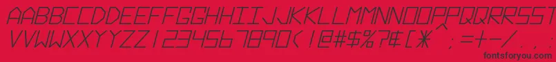 フォントHyperspaceBoldItalic – 赤い背景に黒い文字