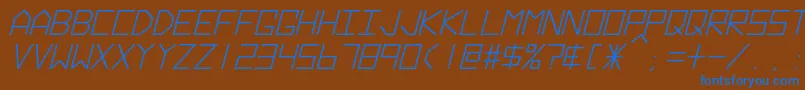 フォントHyperspaceBoldItalic – 茶色の背景に青い文字