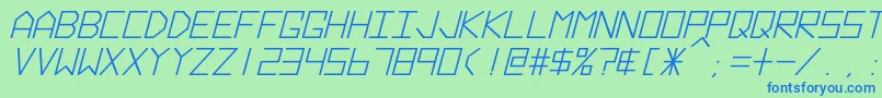 HyperspaceBoldItalic Font – Blue Fonts on Green Background