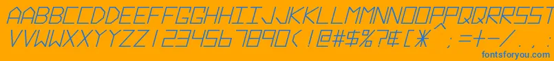 HyperspaceBoldItalic-fontti – siniset fontit oranssilla taustalla
