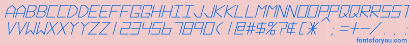 HyperspaceBoldItalic-fontti – siniset fontit vaaleanpunaisella taustalla