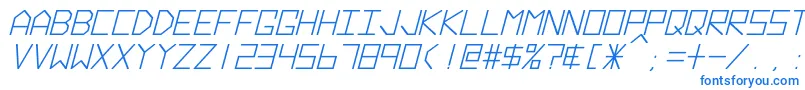 HyperspaceBoldItalic-Schriftart – Blaue Schriften auf weißem Hintergrund