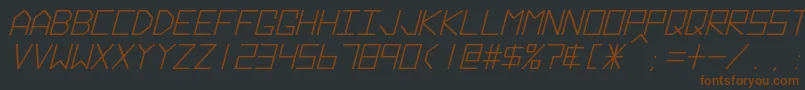 HyperspaceBoldItalic-fontti – ruskeat fontit mustalla taustalla