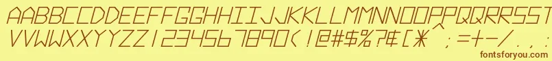HyperspaceBoldItalic-Schriftart – Braune Schriften auf gelbem Hintergrund