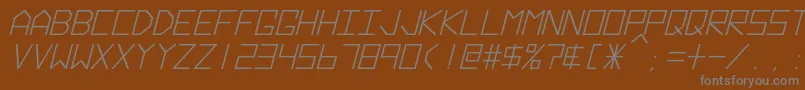 HyperspaceBoldItalic-Schriftart – Graue Schriften auf braunem Hintergrund