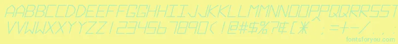 HyperspaceBoldItalic Font – Green Fonts on Yellow Background
