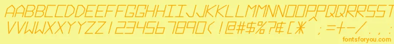 HyperspaceBoldItalic Font – Orange Fonts on Yellow Background