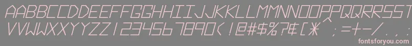 HyperspaceBoldItalic-fontti – vaaleanpunaiset fontit harmaalla taustalla