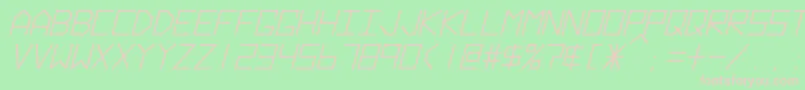Fonte HyperspaceBoldItalic – fontes rosa em um fundo verde