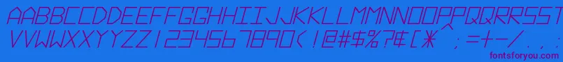 Fonte HyperspaceBoldItalic – fontes roxas em um fundo azul