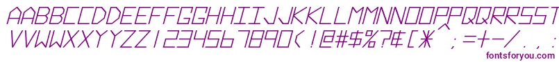 Czcionka HyperspaceBoldItalic – fioletowe czcionki na białym tle