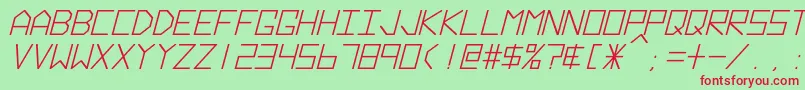 HyperspaceBoldItalic Font – Red Fonts on Green Background