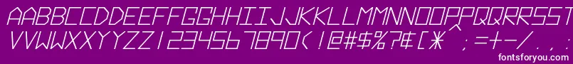 Czcionka HyperspaceBoldItalic – białe czcionki na fioletowym tle