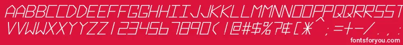 フォントHyperspaceBoldItalic – 赤い背景に白い文字