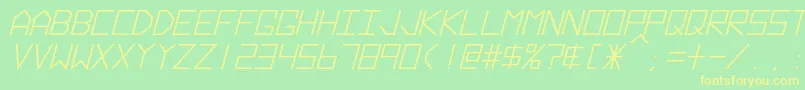 HyperspaceBoldItalic Font – Yellow Fonts on Green Background