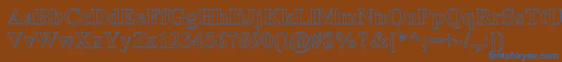 Weitere Informationen zur TimesRomanHollowBold-Schriftart TimesRomanHollowBold-Schriftart – Blaue Schriften auf braunem Hintergrund