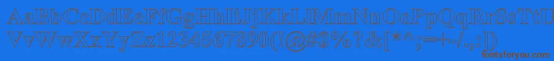 TimesRomanHollowBold Font – Brown Fonts on Blue Background