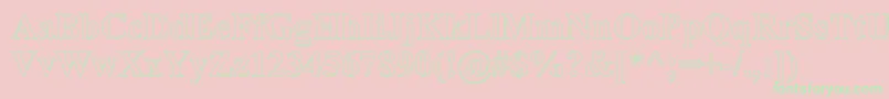 TimesRomanHollowBold-Schriftart – Grüne Schriften auf rosa Hintergrund