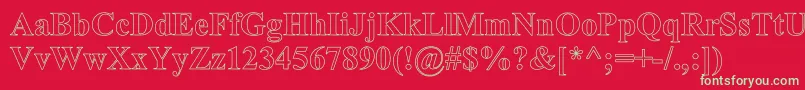 フォントTimesRomanHollowBold – 赤い背景に緑の文字