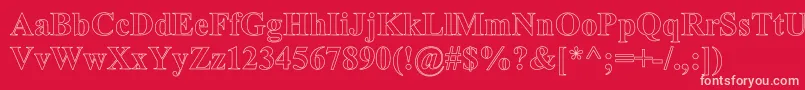 TimesRomanHollowBold Font – Pink Fonts on Red Background