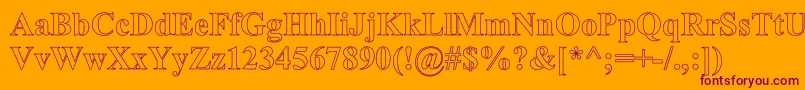 More about TimesRomanHollowBold Font TimesRomanHollowBold Font – Purple Fonts on Orange Background