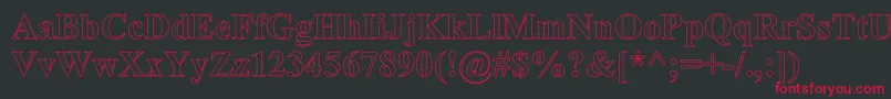 TimesRomanHollowBold Font – Red Fonts on Black Background