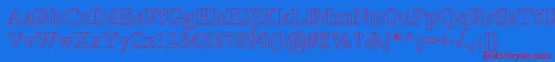 TimesRomanHollowBold Font – Red Fonts on Blue Background