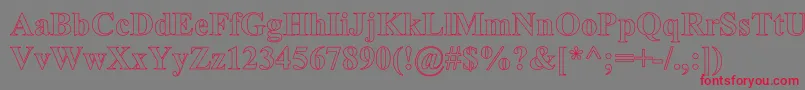 TimesRomanHollowBold Font – Red Fonts on Gray Background