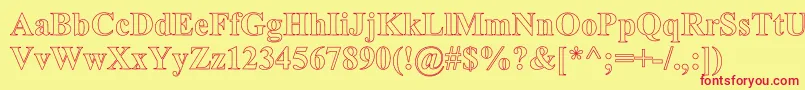 TimesRomanHollowBold Font – Red Fonts on Yellow Background