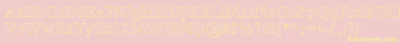 TimesRomanHollowBold Font – Yellow Fonts on Pink Background