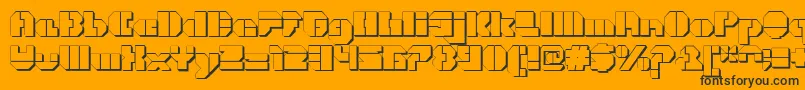 Police CortenOpenfatextruded – polices noires sur fond orange