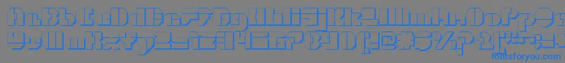 CortenOpenfatextruded-Schriftart – Blaue Schriften auf grauem Hintergrund