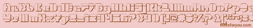 フォントCortenOpenfatextruded – ピンクの背景に茶色のフォント