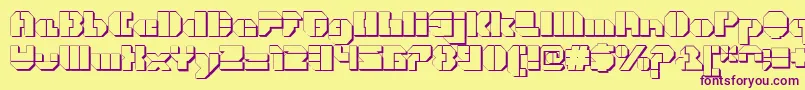 CortenOpenfatextruded-Schriftart – Violette Schriften auf gelbem Hintergrund