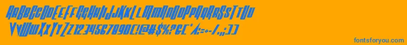 フォントVindicatorcondital – オレンジの背景に青い文字