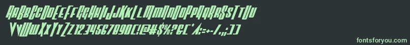 Шрифт Vindicatorcondital – зелёные шрифты на чёрном фоне
