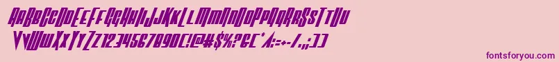 フォントVindicatorcondital – ピンクの背景に紫のフォント
