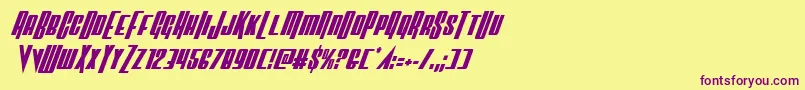 Vindicatorcondital Font – Purple Fonts on Yellow Background