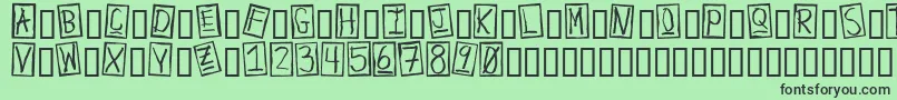HumanBrownEye-fontti – mustat fontit vihreällä taustalla