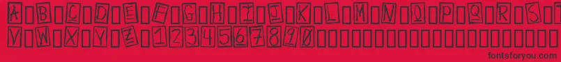 HumanBrownEye-Schriftart – Schwarze Schriften auf rotem Hintergrund