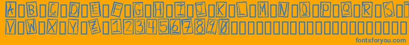 Шрифт HumanBrownEye – синие шрифты на оранжевом фоне
