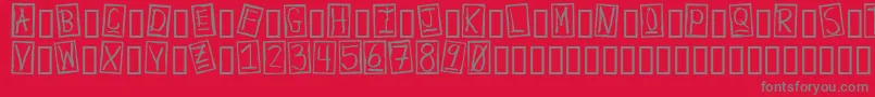 フォントHumanBrownEye – 赤い背景に灰色の文字