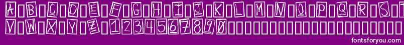 HumanBrownEye-Schriftart – Weiße Schriften auf violettem Hintergrund