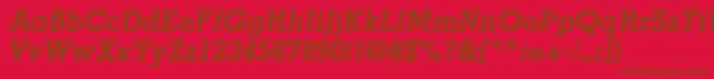 JaakSsiBoldItalic Font – Brown Fonts on Red Background