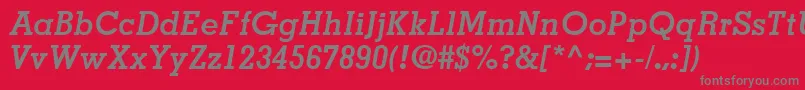 JaakSsiBoldItalic Font – Gray Fonts on Red Background