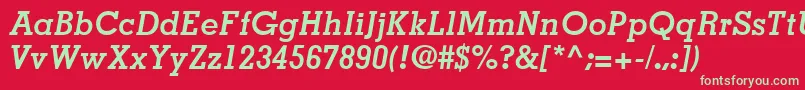 JaakSsiBoldItalic Font – Green Fonts on Red Background